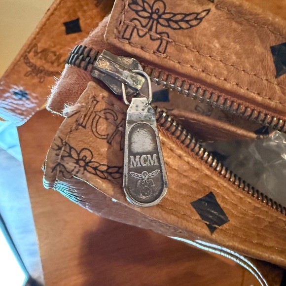 MCM Tan Monogram Shoulder Bag - Picture 6 of 13